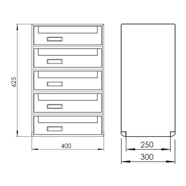 Vendita online Casellario postale bifacciale con ritiro posteriore SC6 da 3 a 12 cassette